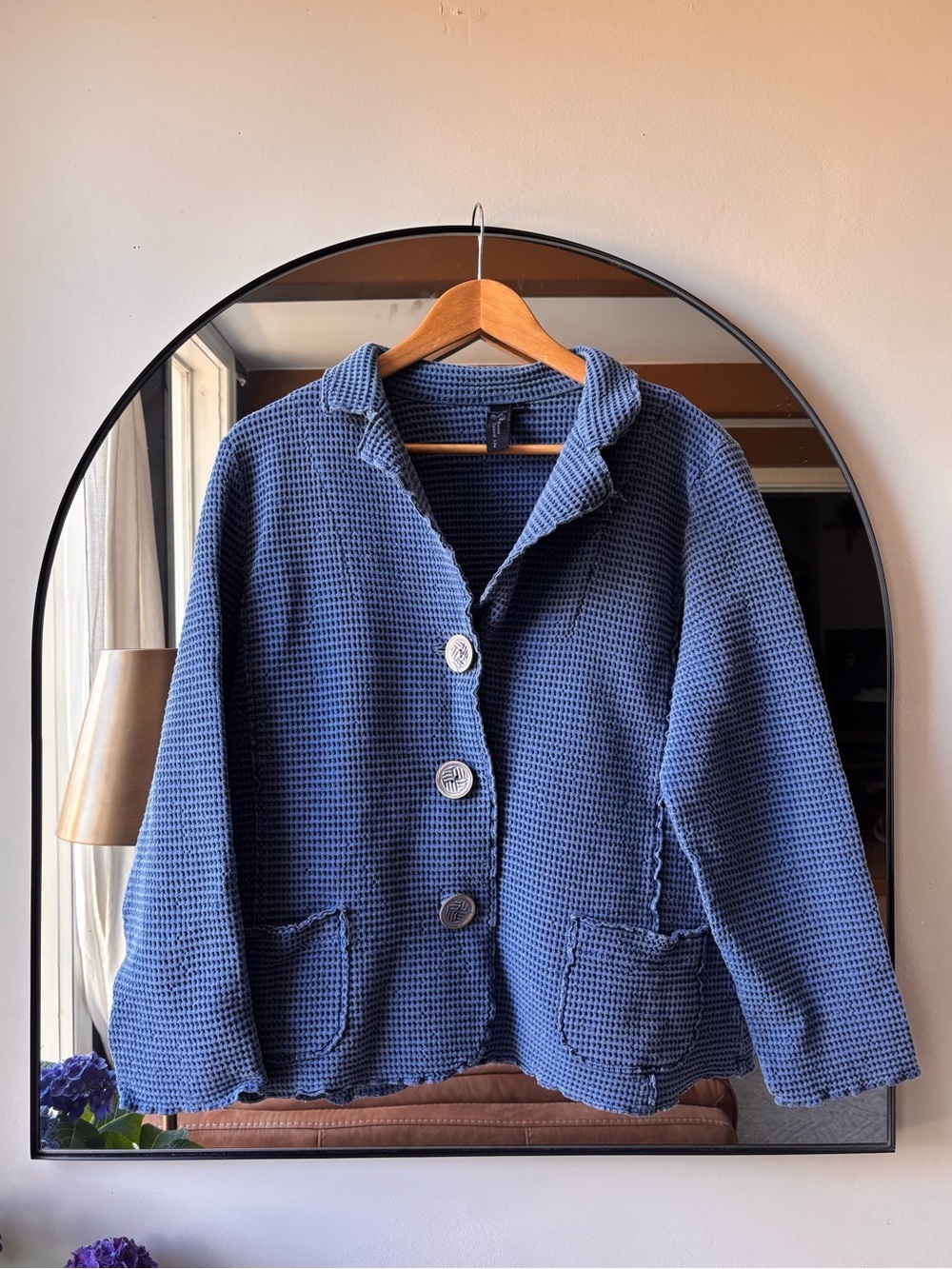 WAFFLE BUTTON JACKET | size large - Picture 2 of 6